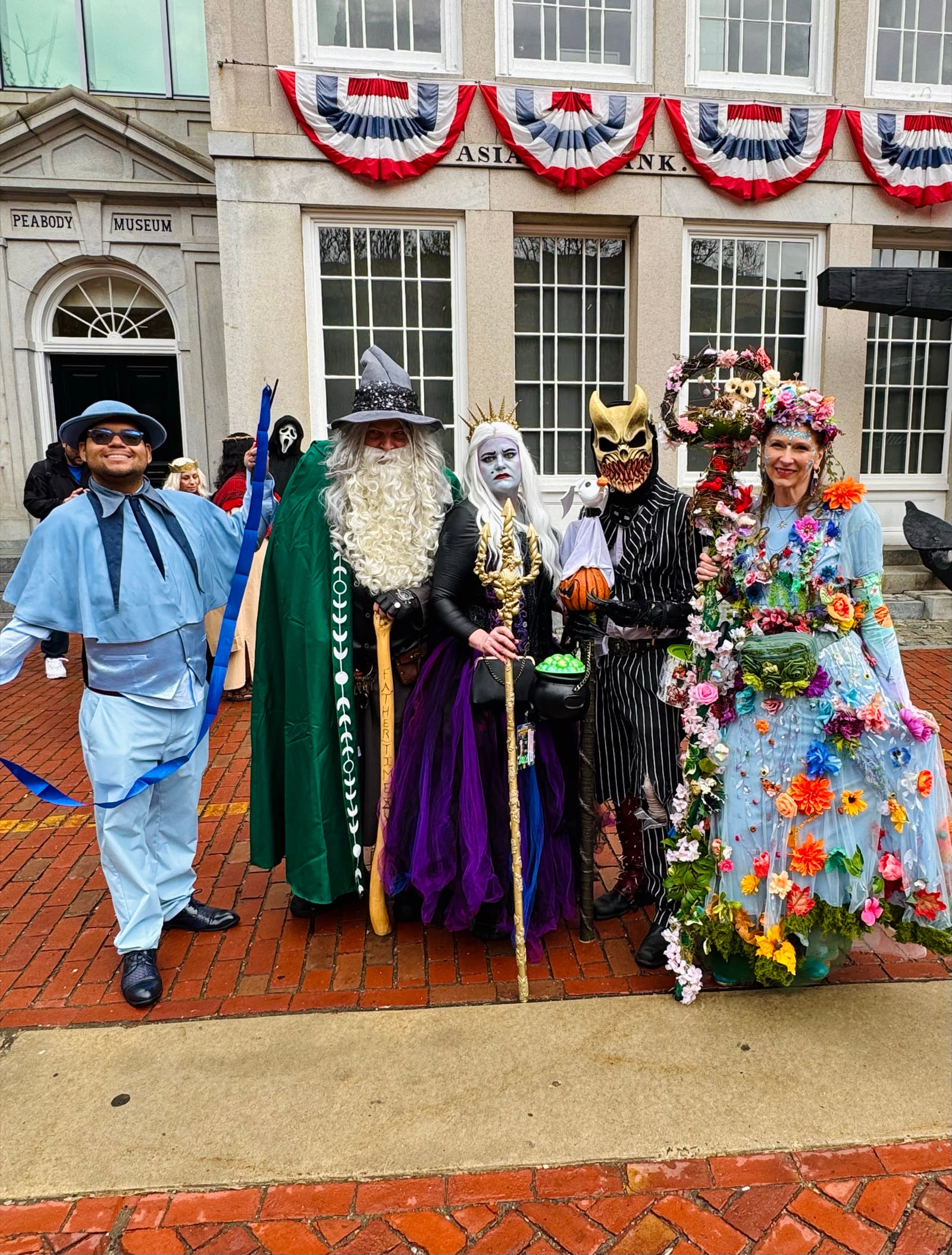 Costumed visitors celebrating Halloween in Salem MA during Haunted Happenings
