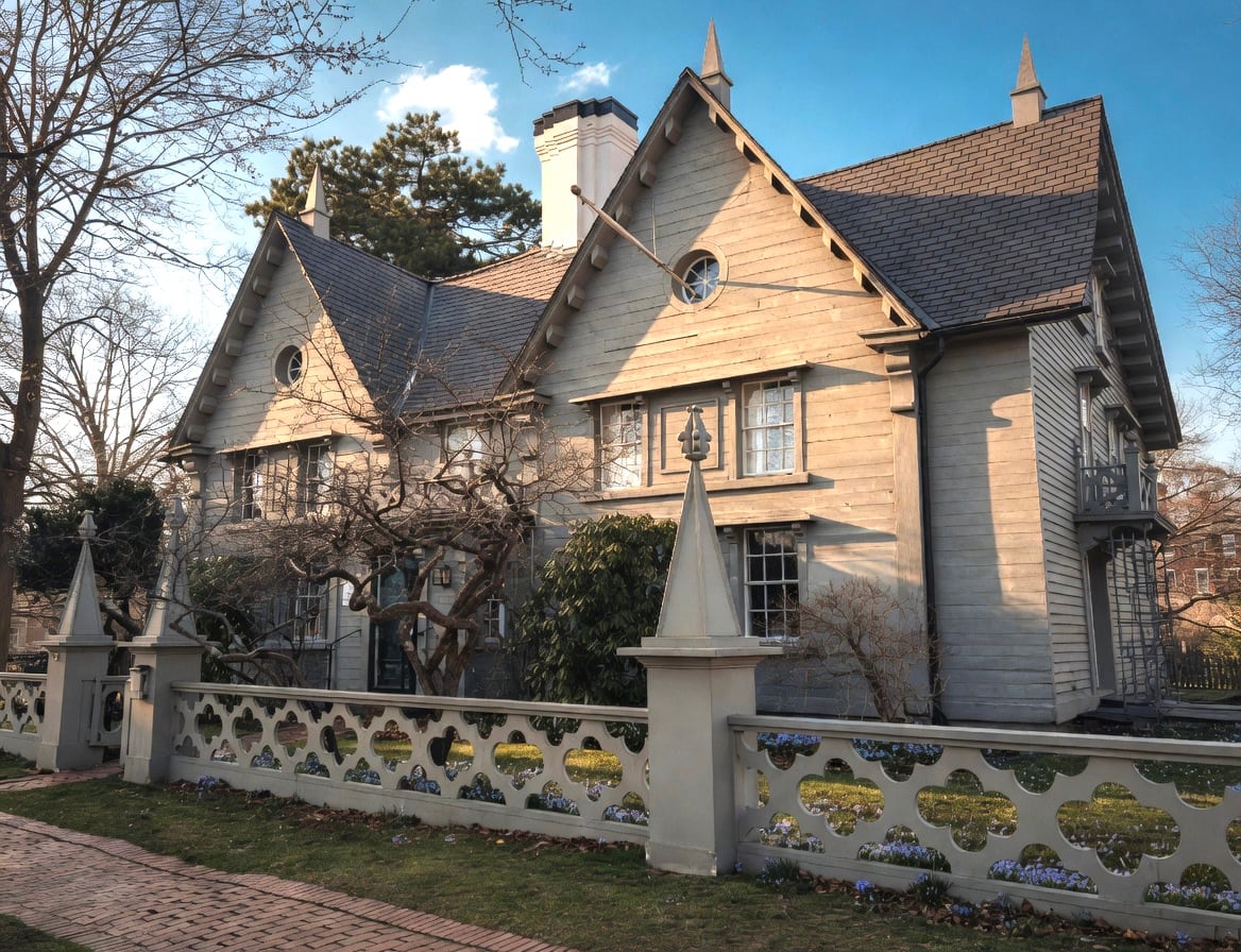 The Pickering House Gothic Revival mansion on Broad Street in Salem MA, oldest family home in America